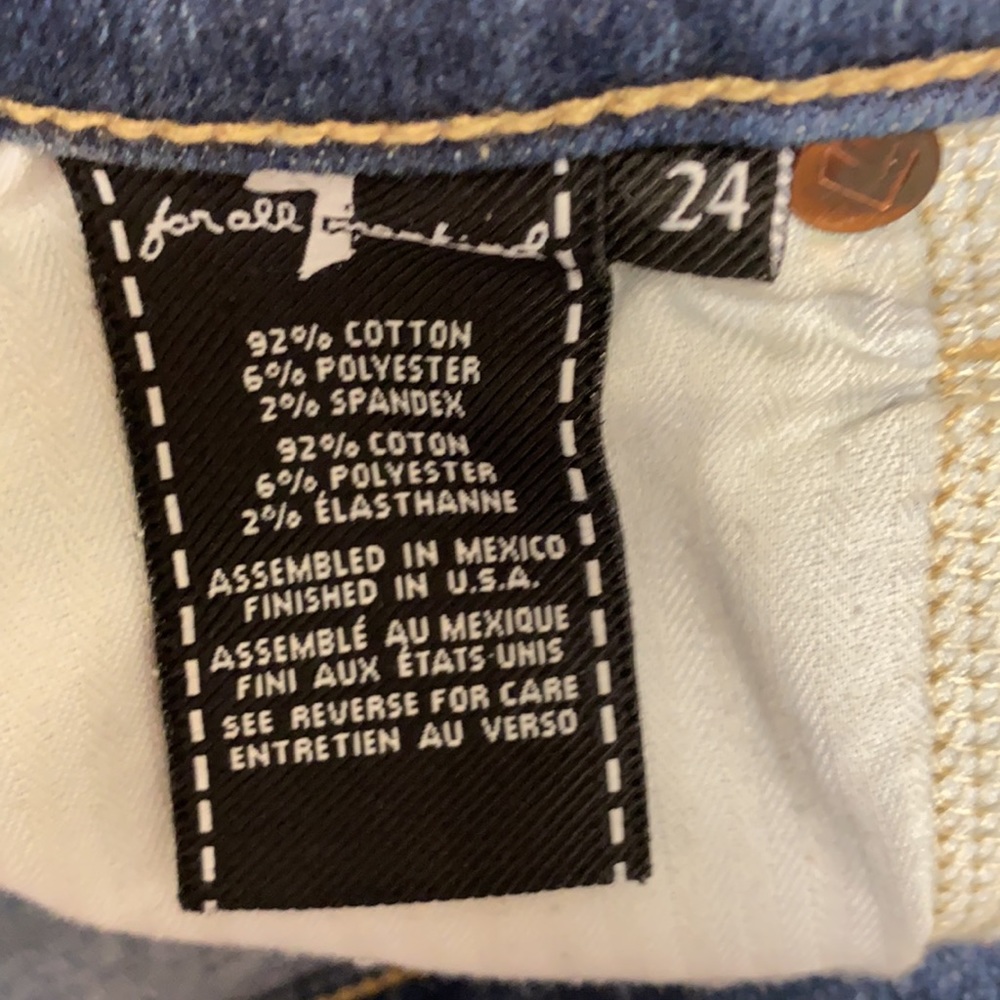 7fam High waist ankle skinny fit denim jeans sz 24 - Picture 7 of 7